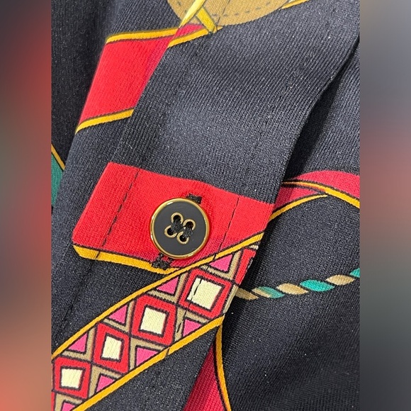 J McLaughlin Betty Top Multicolor Equestrian Print Catalina Cloth Button Front - Picture 8 of 8